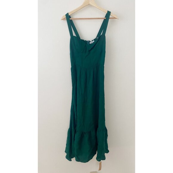 NWT Reformation Celestia Midi Dress Emerald Green Christmas Holidays - Picture 1 of 9